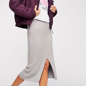 Free people grey midi skirt